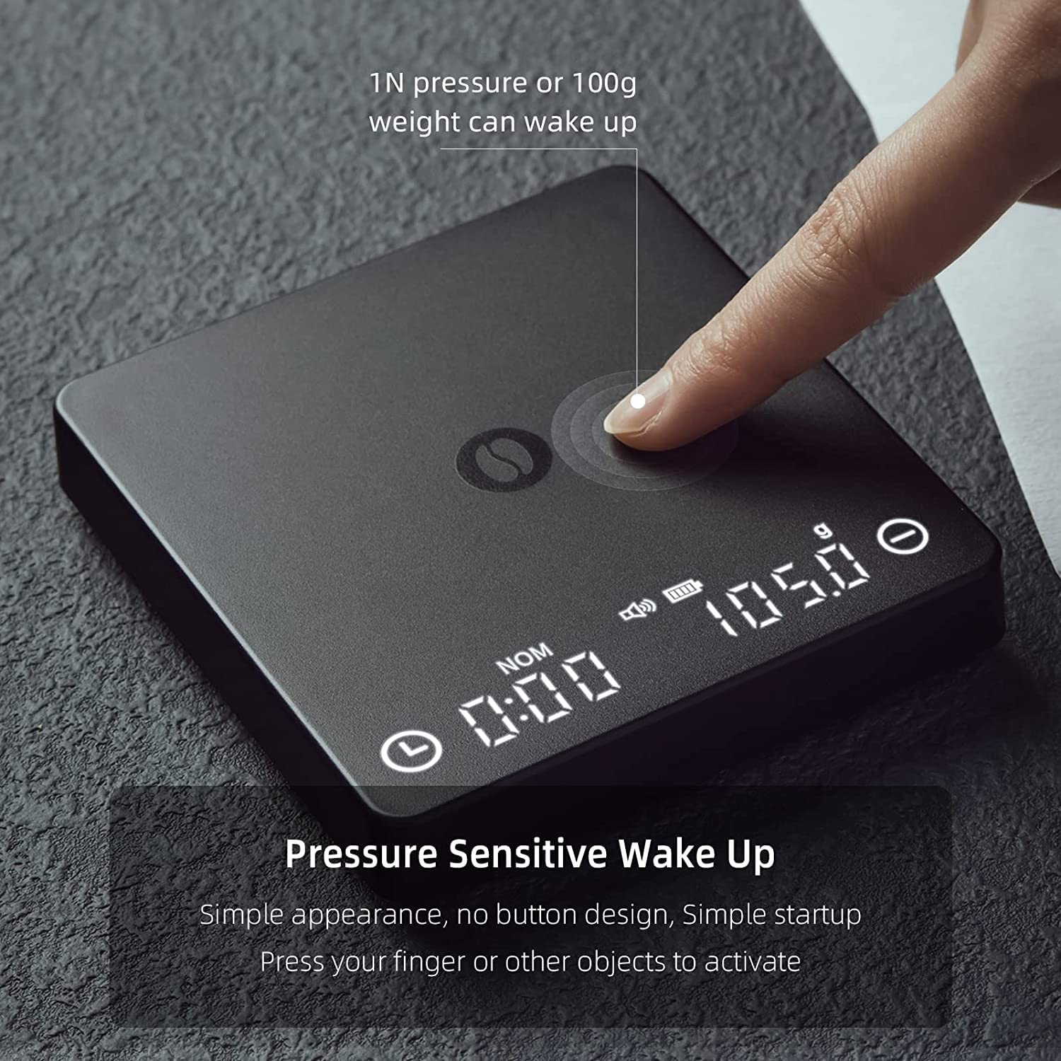 Báscula de café portátil con Temporizador - Báscula de Espresso de Alta precisión de 2 kg/0,1 g - Recargable - Mide en g/oz/ml - Perfecta for Preparar café (Size : Tiny 2s)