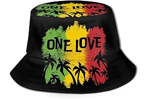 1 Love Music Reggae Rasta Unisex Bucket Hat