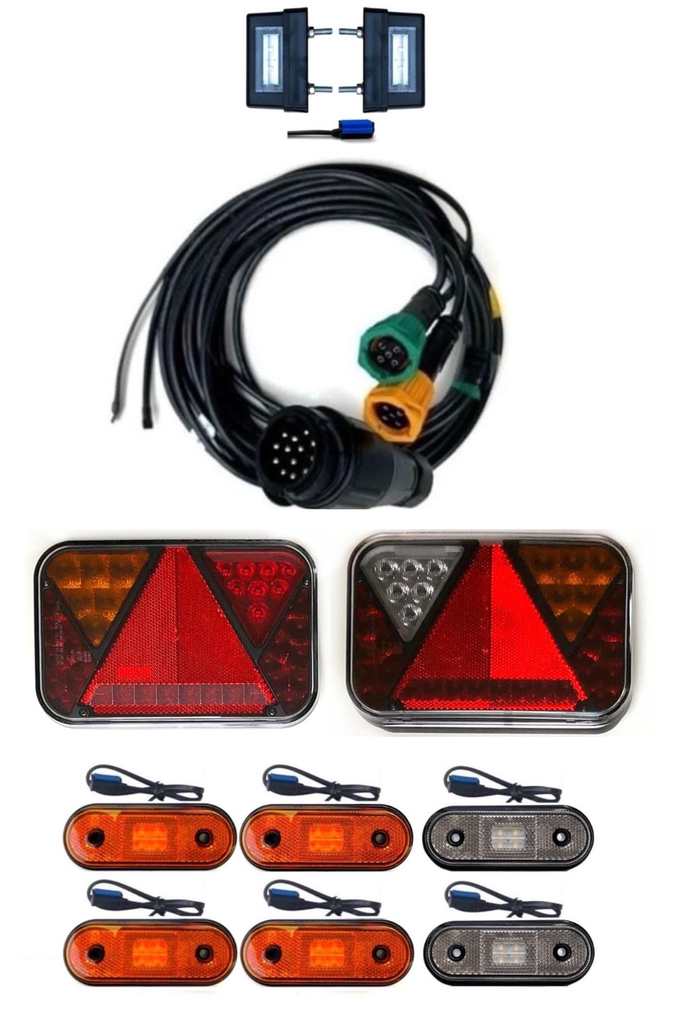 LED Rückleuchten Set Anhänger inkl. Kabelsatz 5m mit 13-polig Stecker