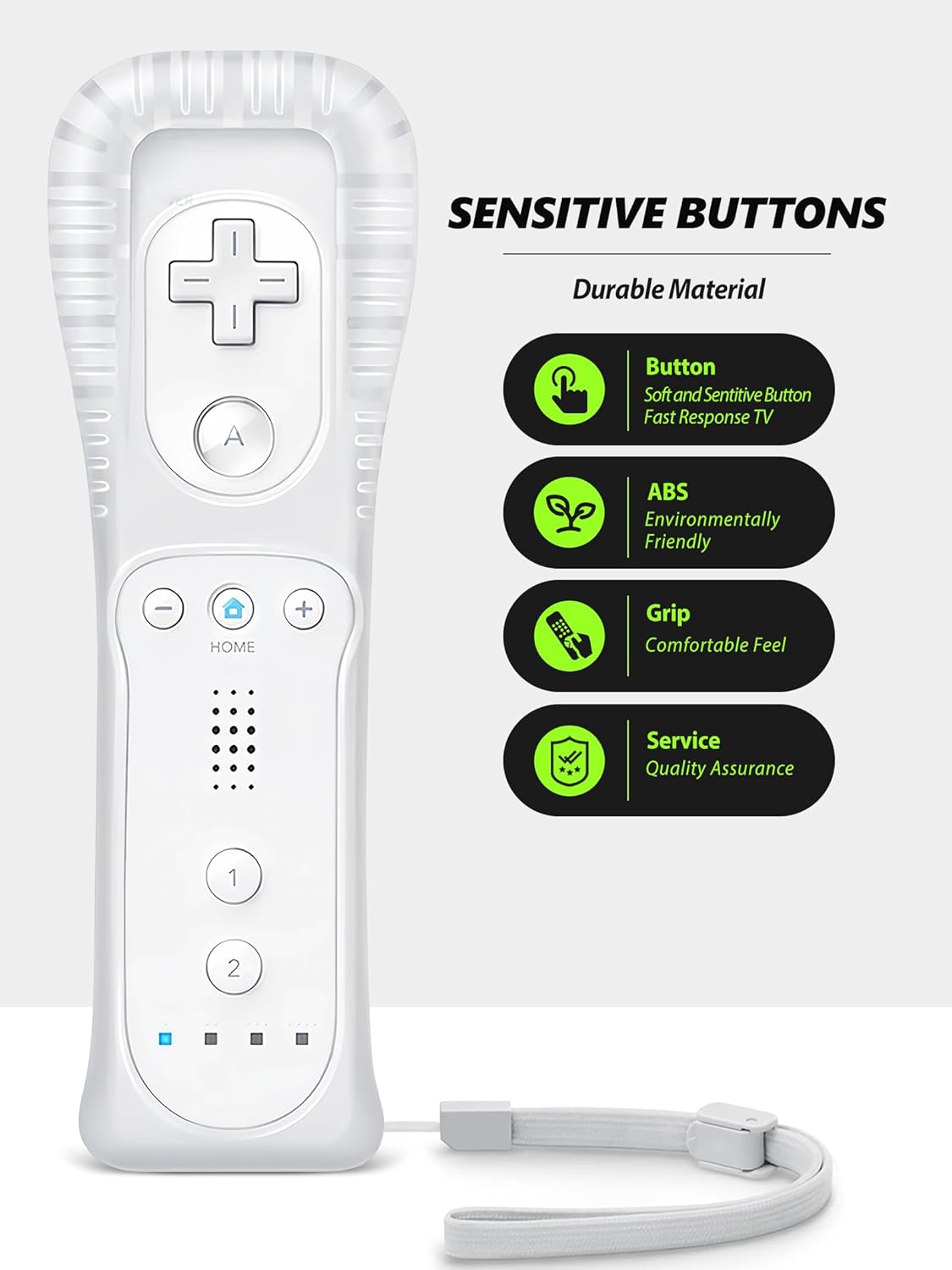 WDZP (White *2) Remote Controller with Motion Plus for Wii/WII U, 2 in 1 Remote with Nunchuck Controller for Wii/WII U Console [nintendo_wii_u] - Image 6