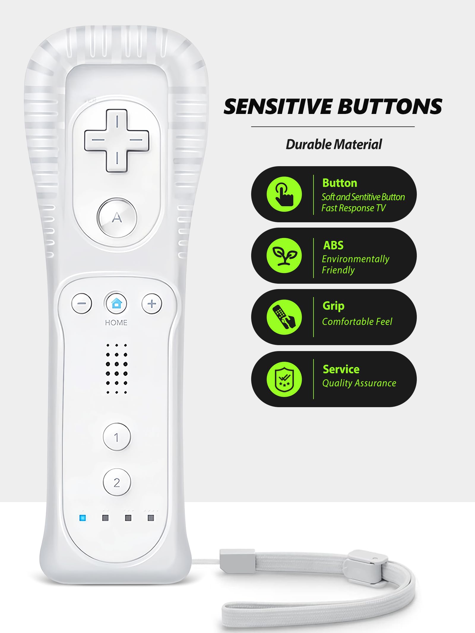 CLVIZCXOM (2 set / 8 pezzi!) Telecomando Twin Pack compatibile con console Nintendo Wii/Wii U: 2 telecomandi + 2 joystick analogici + 2 custodie + 2 bracciali, con Motion Plus (bianco e bianco)