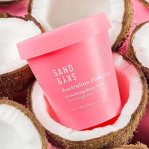 Miniatura 5 de Sand & Sky Exfoliante corporal de arcilla rosa australiana con aceite de macadamia – Esmalte corporal suavizante brillante para reducción de la