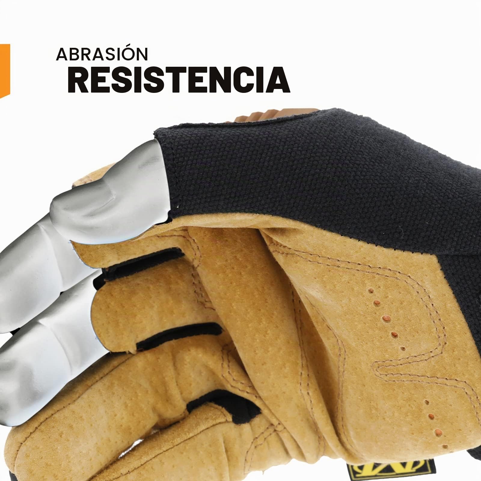 Mechanix Wear Leather M-Pact Framer Guantes, (Medium, Marrón/Negro)