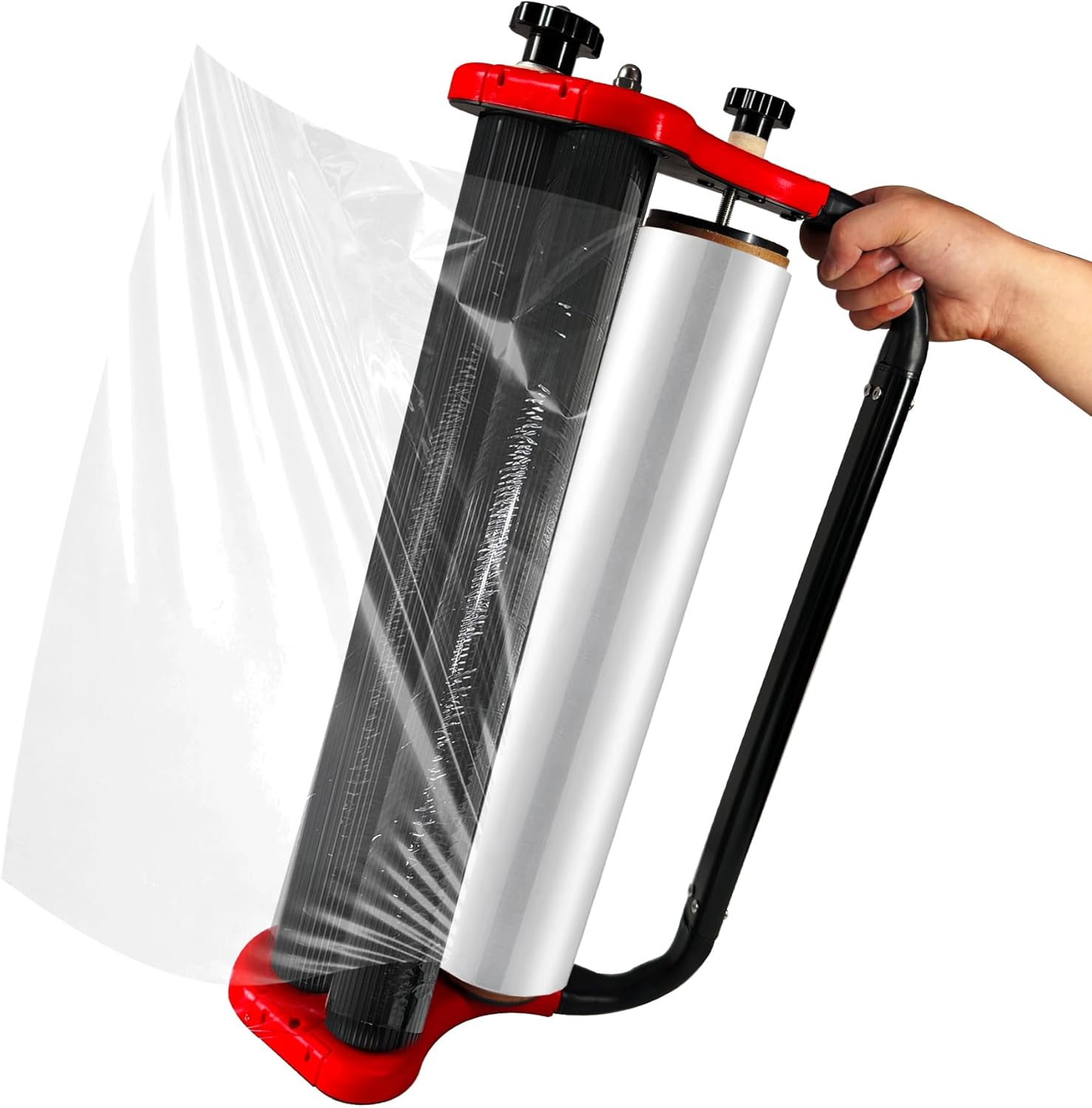 Ergonomic Stretch Film Dispenser - Reduces Operator Fatigue, Shrink wrap Handle for Warehousing, Logistics, Pallets, Commercial, and Home Use (18-in Dispenser for 18-in Stretch Film)