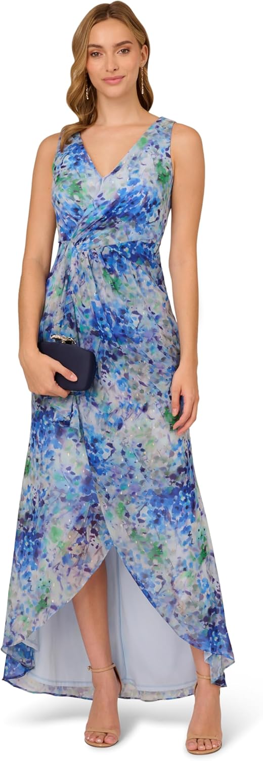 Adrianna Papell Womens Long Printed Gown - Image 4