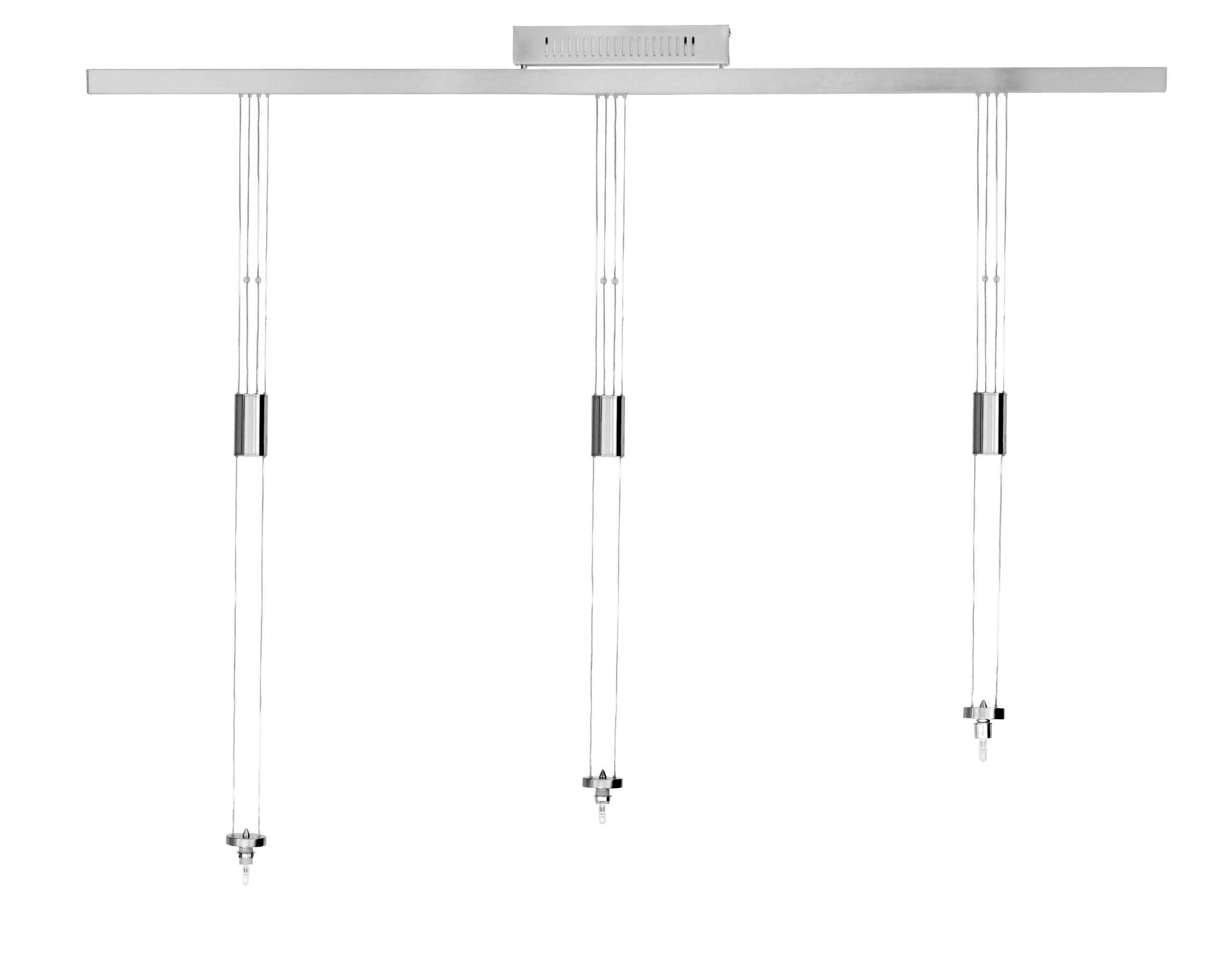 Pendule verre Java-exclusiv 55098 kombi04, halogène 3 ampoules nickel mat - 3