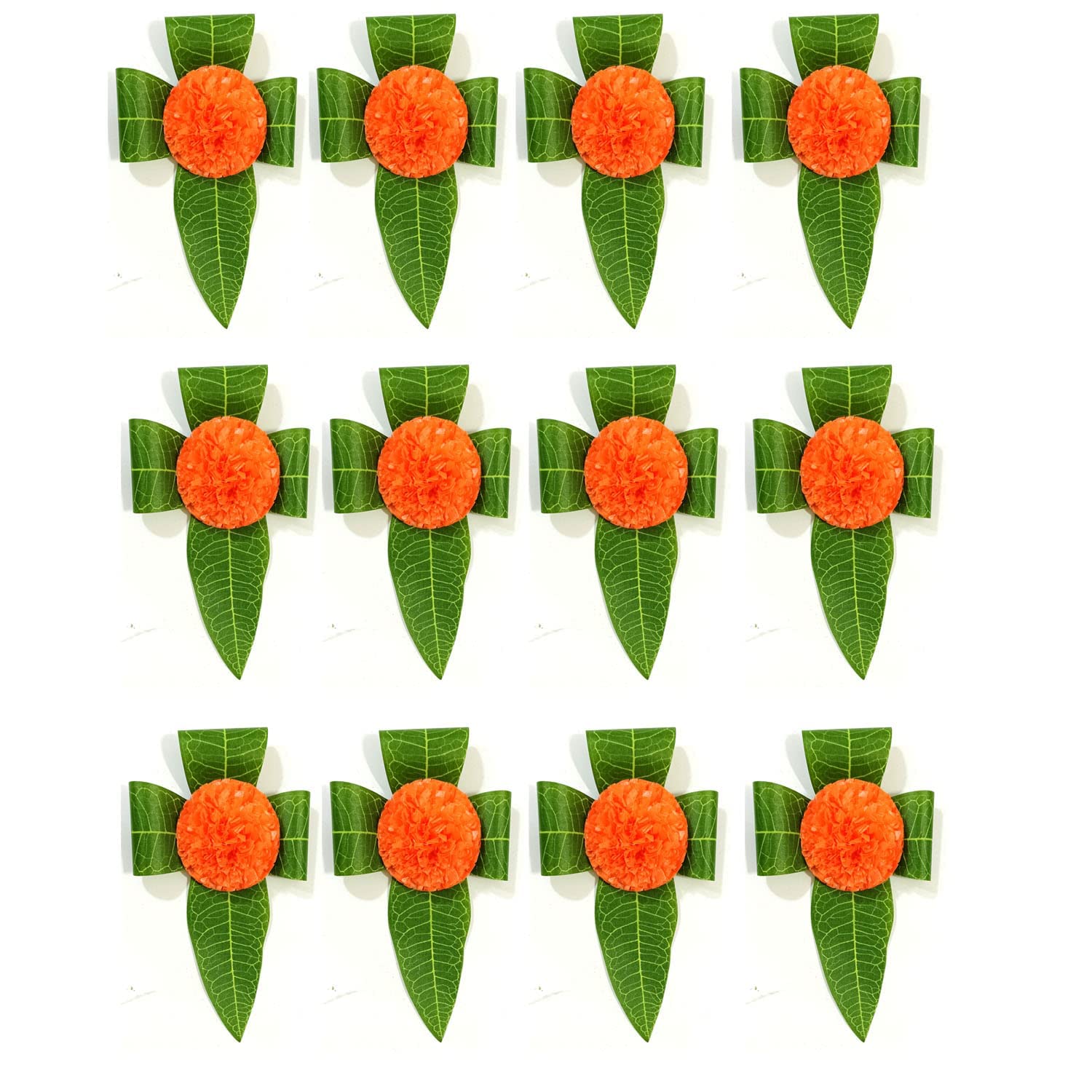 Divyakosh Backdrop Decoration for Stage dcor, Mango Leaves and Flowers Decoration at Home,Pack of 15 (Orange) — image 1