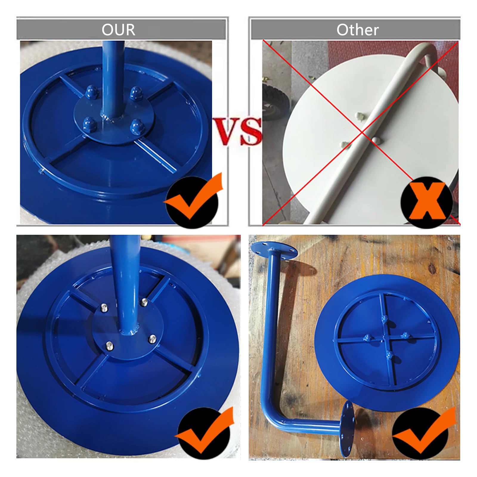 Tavolino da caffè rotondo colorato da parete, tavolino a forma di L da parete, tavolo da appoggio contro il muro, for bar, fast food e negozi di tè al latte.(Blue,35cm/13.8in