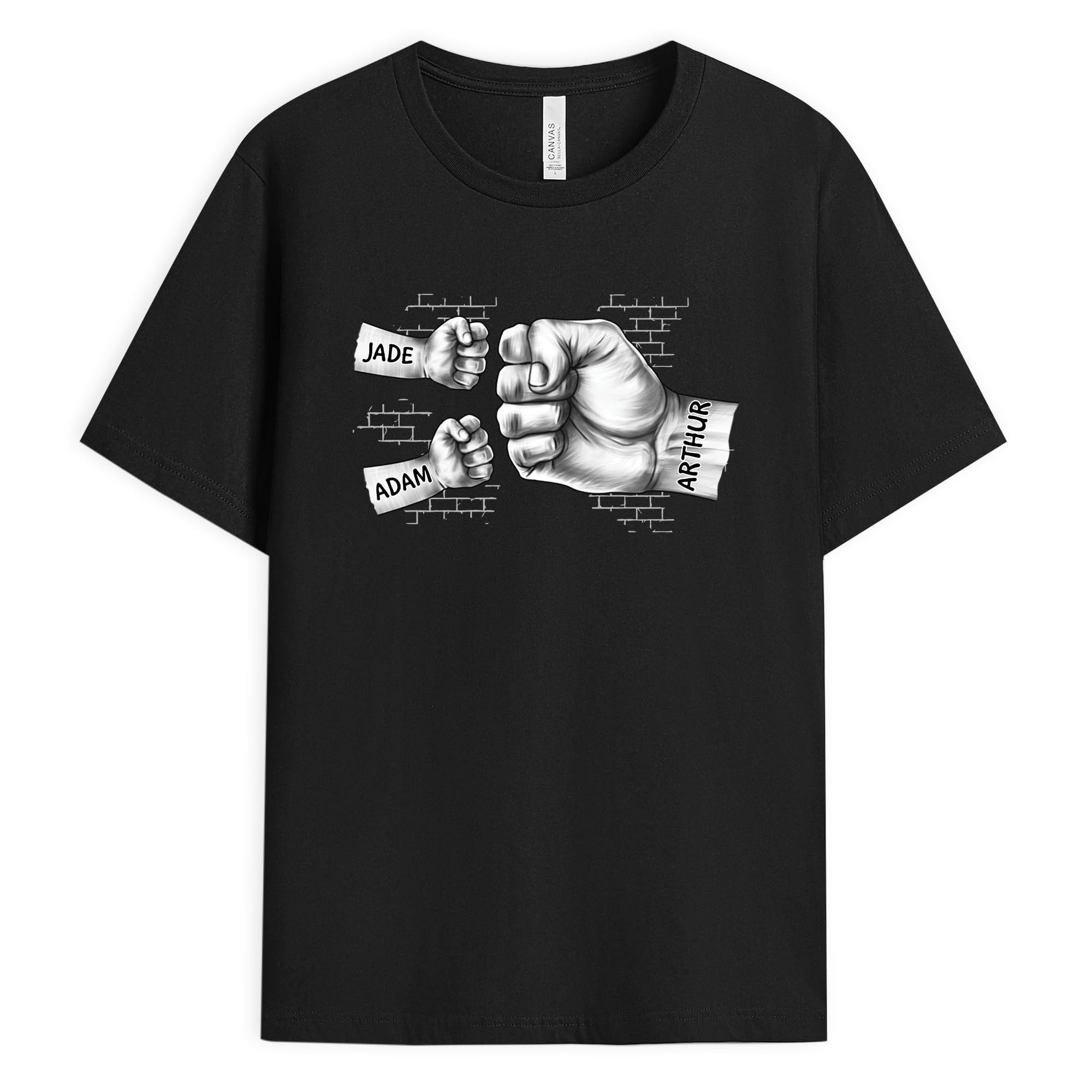 Cadeau Plus T-Shirt Personnalisé - La Bande À Papa avec Bosses De Poing Monochrome - T Shirt personnalisé Papa, t Shirt Papi, Tee Shirt Homme Papy, Cadeau Grand-père, Joyeux noël Papi