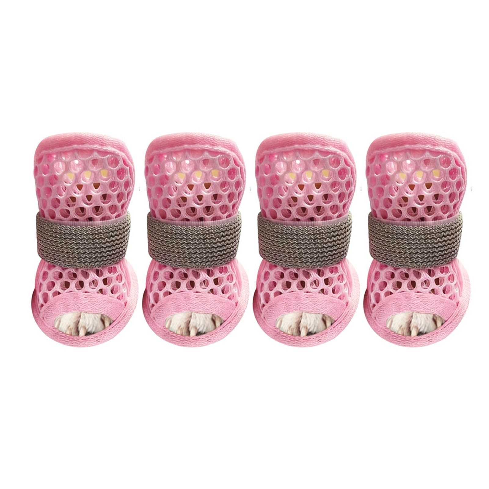 bayicie 4Pcs Dog Shoes for Hot Pavement, Summer Paw Protectors with Non-slip Soles for Small Medium Dogs Outdoor Walking Pink M