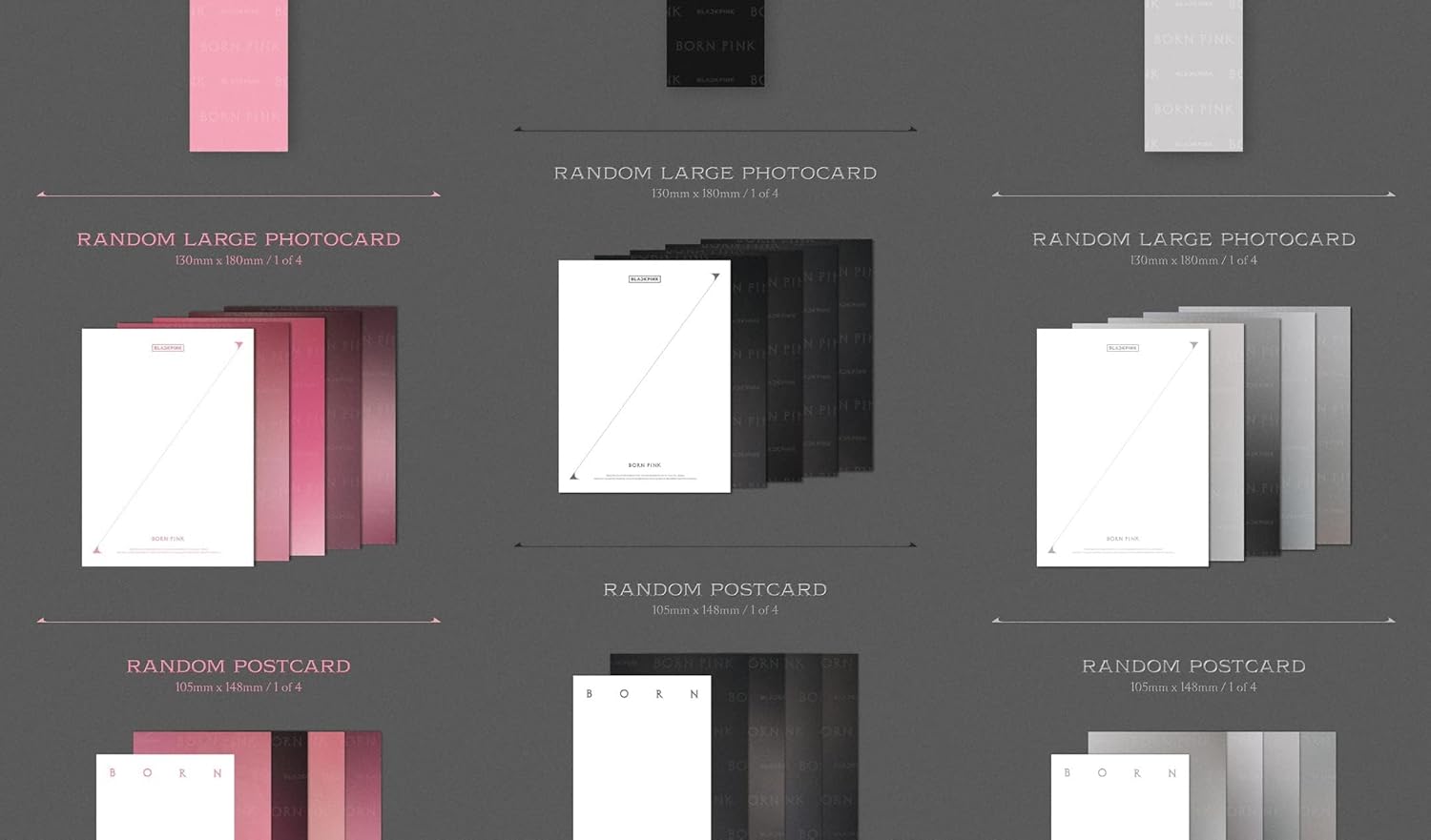 BLACKPINK BORN PINK 2nd Album BOX SET Version CD+Photobook+Accordion Lyrics Paper+Large Photocard+Postcard+Instant Film+Selfie Photocard+Tracking (SET(BLACK+PINK+GRAY))