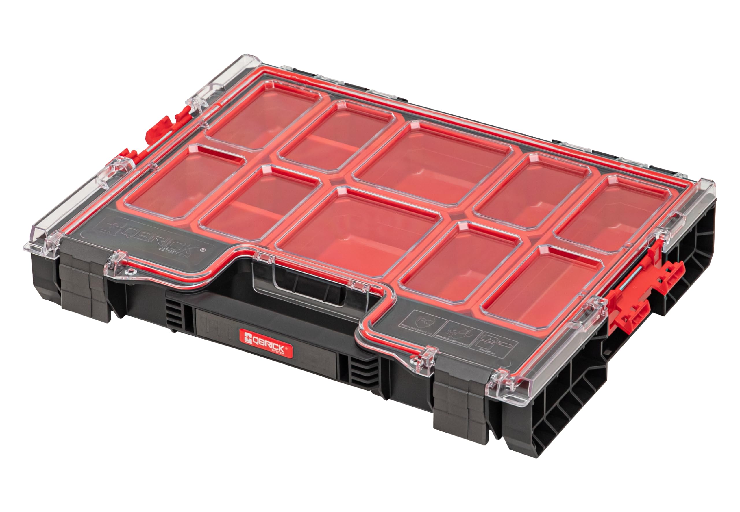 Organiseur haut de gamme Qbrick System PRO 200 mallette robuste noire et rouge
