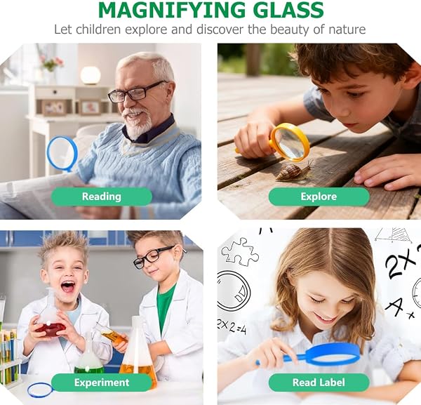 8 Pezzi Mini Lenti d'Ingrandimento Giocattolo per Detective, Lente per Bambini in Plastica, Regalo per Compleanni, Scuola e Avventure all'Aperto - 4