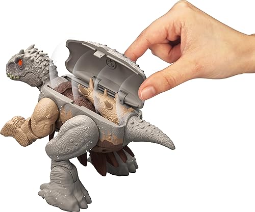 Miniatura 4 de Mattel Jurassic World Kentrosaurus to Indominus Rex - Juguete transformador de dinosaurio de doble peligro de 11 pasos, juguete 2 en 1, cambiadores