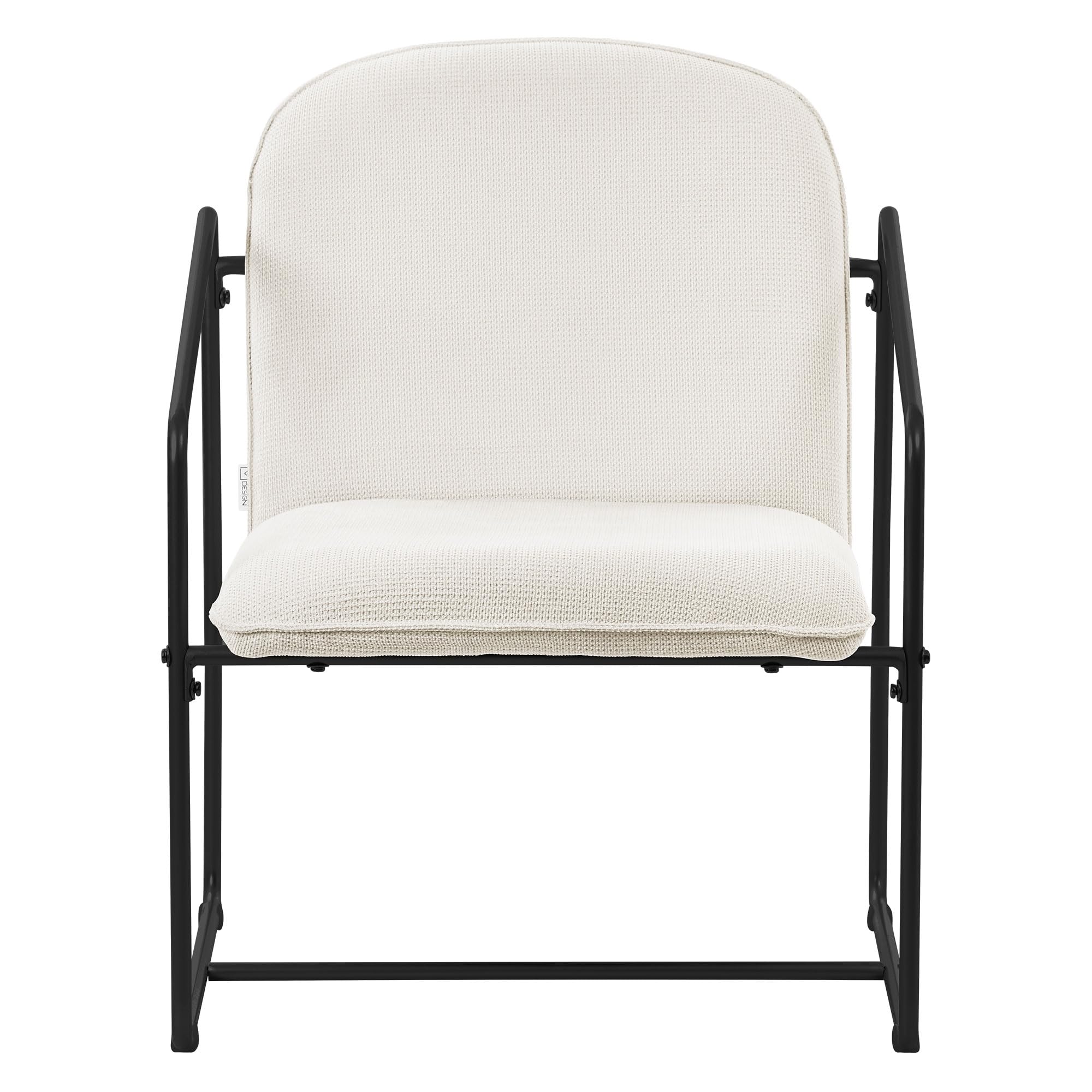 ML-Design Set di 2 Poltrone Poltrona Relax Beige per Salotto con Rivestimento Morbido e Struttura in Acciaio Nero Poltroncina Imbottita con Braccioli e Schienale Sedia Moderna per Soggiorno