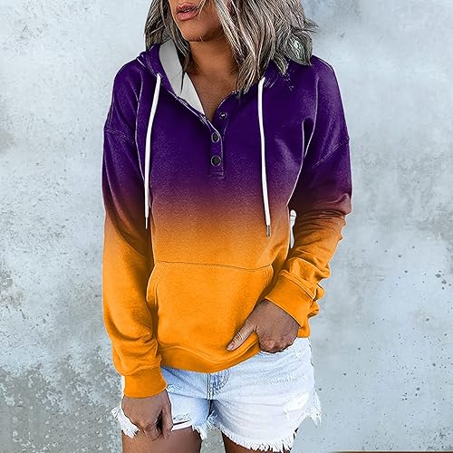 Miniatura 3 de WKSCLPAI Sudadera con capucha para mujer, de manga larga, ajuste holgado, estilo occidental, ropa