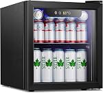 0.6 Cu. Ft. Mini Fridge, Beverage Refrigerator with Quiet Compressor, LED Light,Small Cooler with Electronic Temperature Control for Home/Office/Dorm/Bar.Black