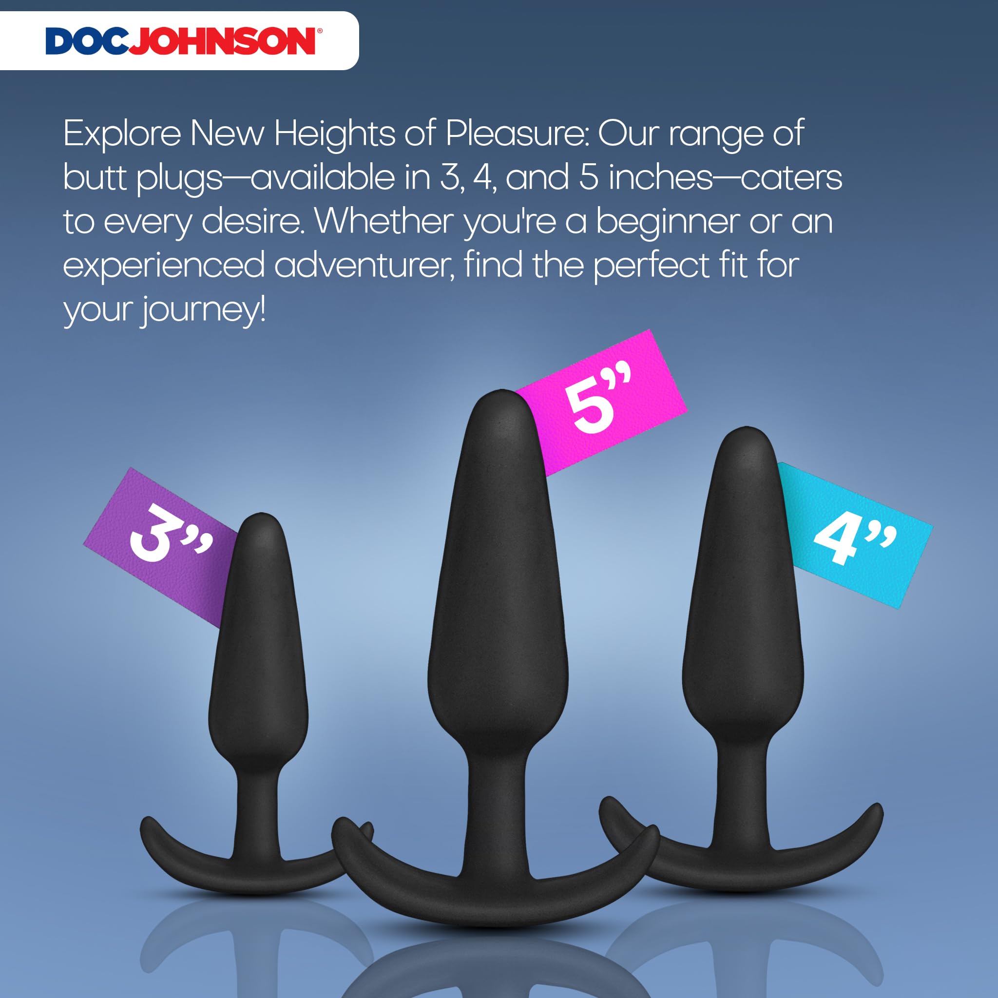 Amazon.com: Doc Johnson Mood - Naughty 1 Trainer Set - Small, Medium, Large  - Silicone Butt Plugs with Tapered Base for Comfort Between The Cheeks -  Black : Health & Household