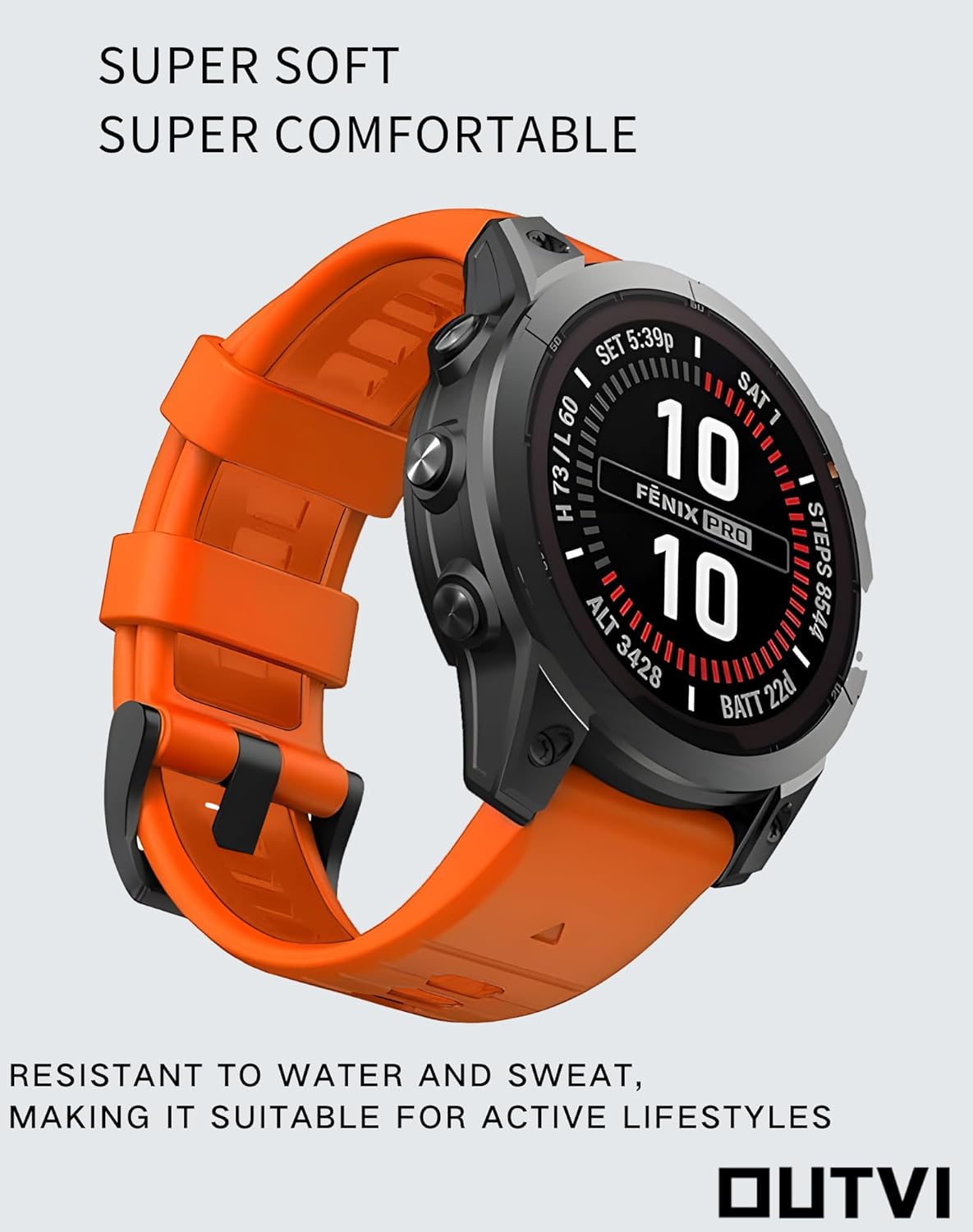 22mm watch band for garmin fenix 5 6 7 pro Sapphire Solar Forerunner 965 955 935 745 epix Pro Gen 2 47mm only soft silicone quick fit 22 watch bands replacement for men women - Image 4