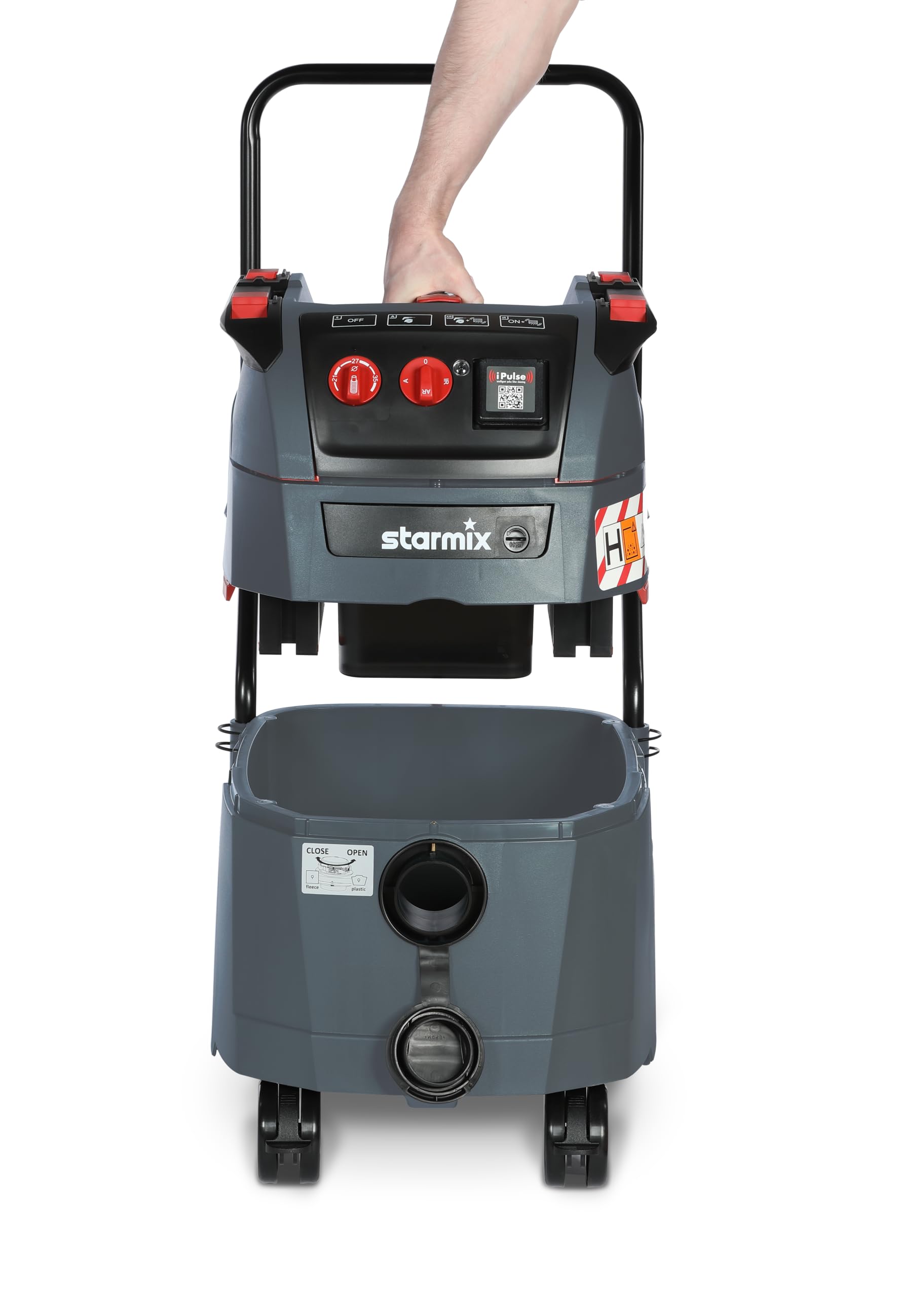 Starmix iPulse H-1235 Asbest Safe Plus Industriestaubsauger, 280mbar, 35 l, HEPA H14, automatische Filterabreinigung