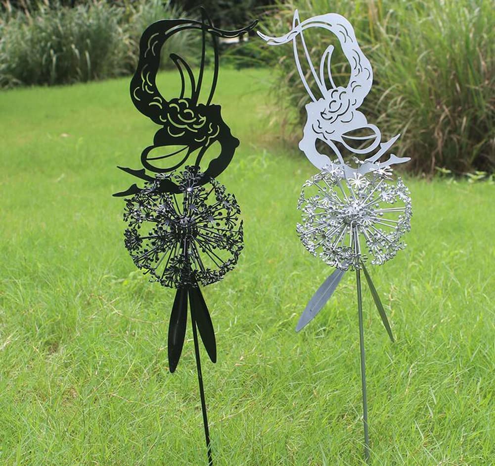 Dancing Lady Wind Spinner - Décoration De Jardin à Suspendre, Motif Papillon Coloré - Mouvement Rotatif Avec Le Vent - 7