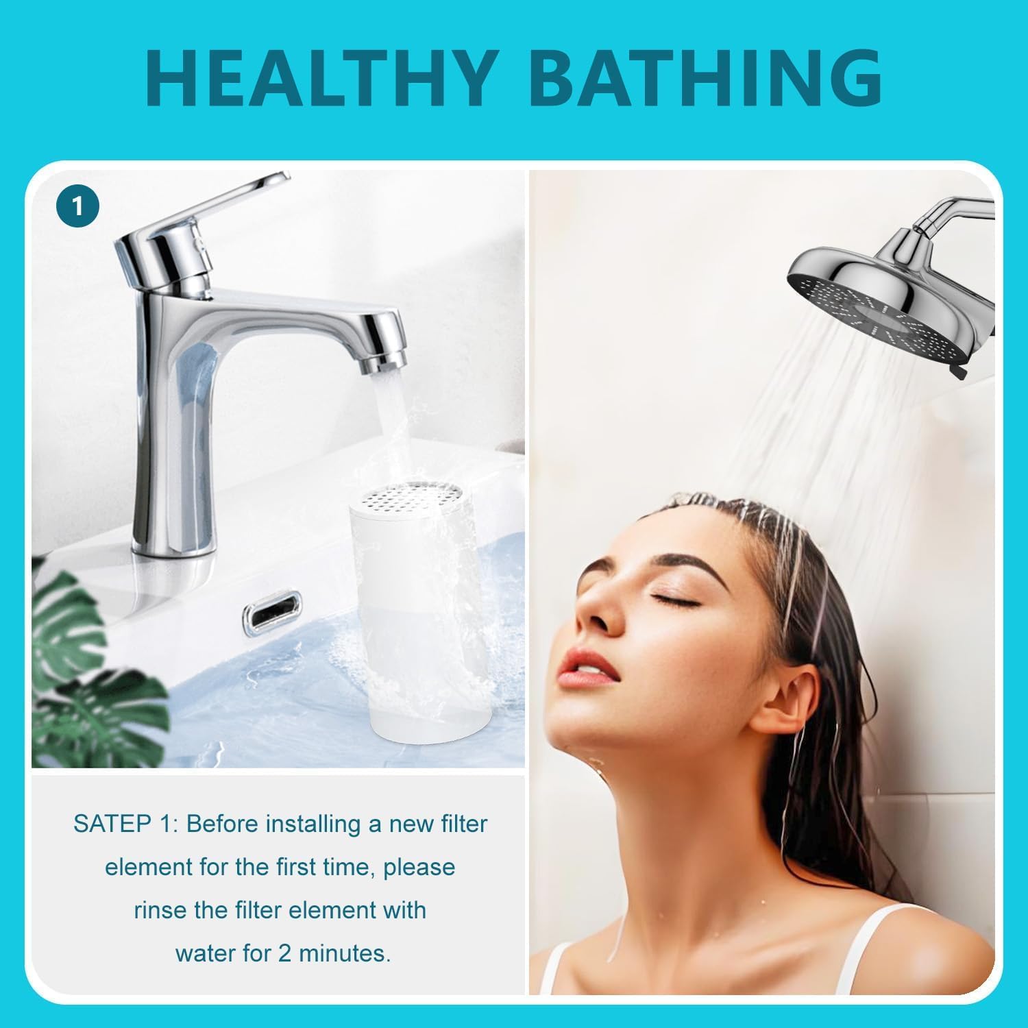 Replacement Shower Filter Compatible with SR SUN RISE DP-001 Fixed Shower Head Hard Water and Soft Water Filter (4 Pack)