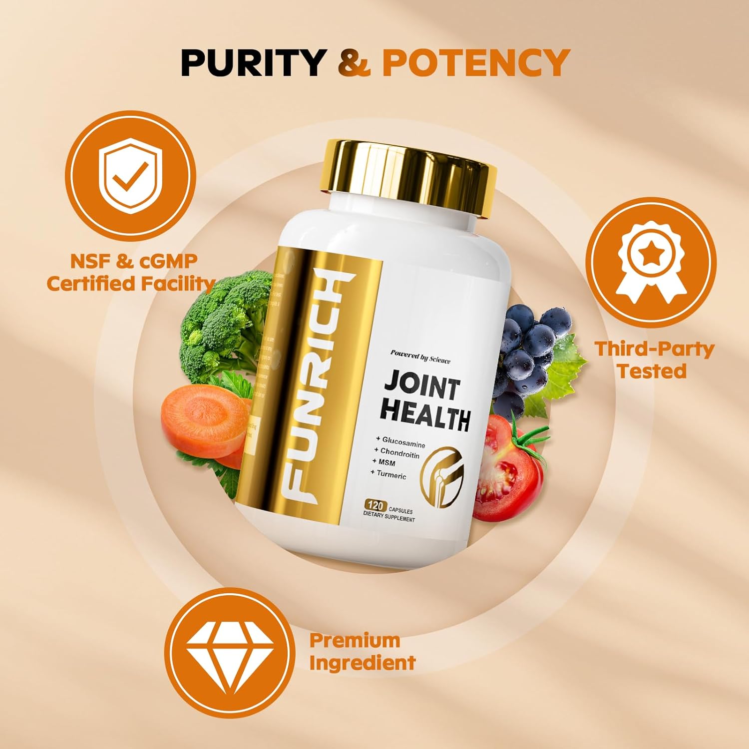 Glucosamine Chondroitin MSM 2100mg- Joint Support Supplement for Women and Men with MSM, Turmeric & Boswellia, for Cartilage, Joint Comfort and Flexibility - 120 Capsules - Image 6