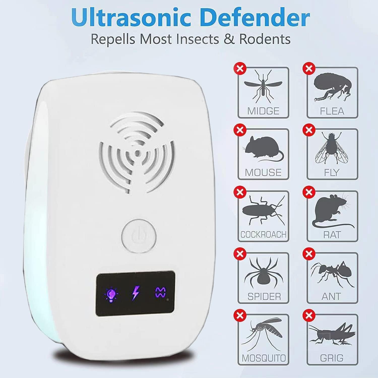 Ultrasonic Pest Repellent Plug in(2 Pack), 2023 Pest Control Ultrasonic