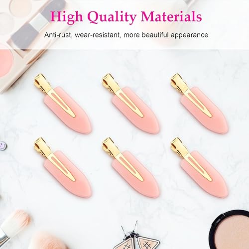Miniatura 3 de D 6 pinzas para el cabello sin doblar, pinzas para el cabello sin arrugas, pinzas de maquillaje para mujeres y niñas, pinzas planas para peluquería