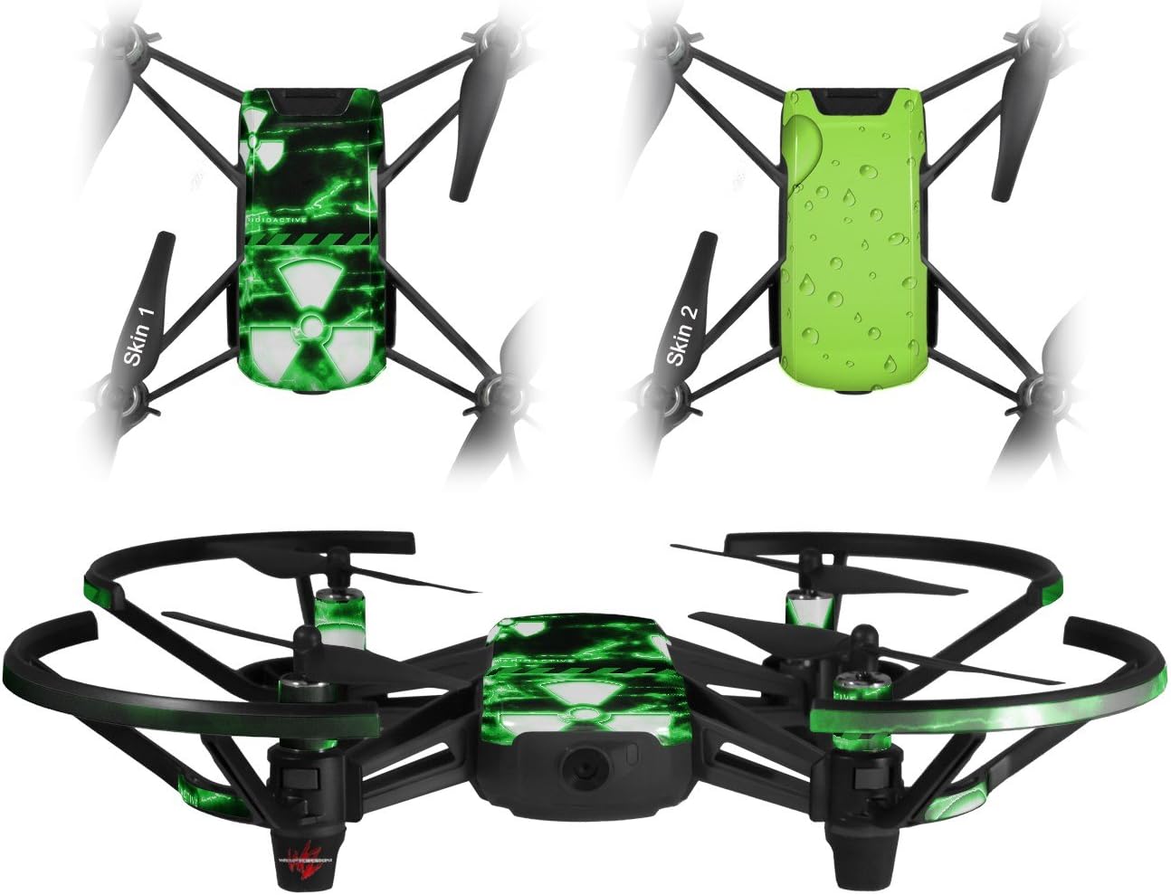Skin Decal Wrap 2 Pack Compatible with DJI Ryze Tello Radioactive Green Drone NOT Included