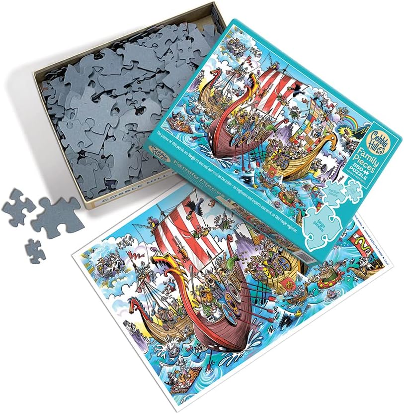 Cobble Hill Family Piece's 350 Puzzle - Viking Voyage - Sample Poster Included