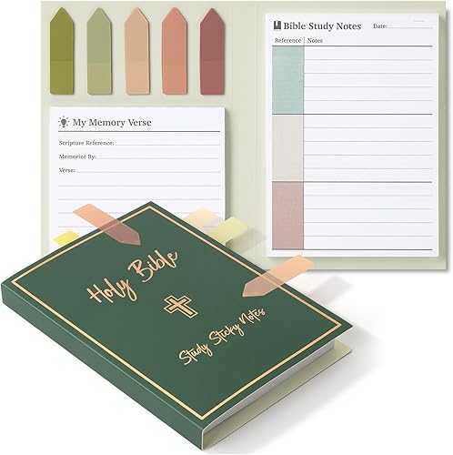 Mr. Pen - Notas adhesivas de estudio bíblico sagrada, 225 piezas, colores vintage, pestañas de notas adhesivas, notas adhesivas de la Biblia, juego