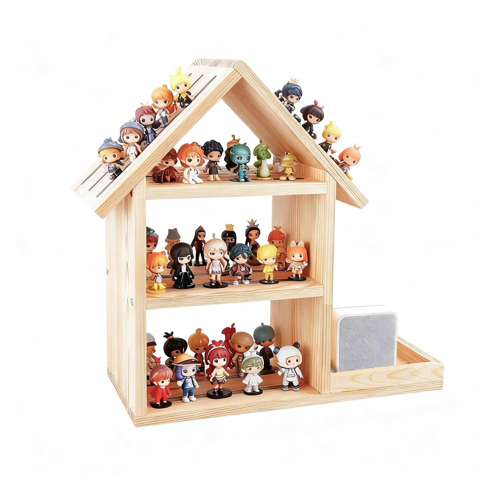 Nastopee to-nie Regal Kinderzimmer Hausform für bis zu 85 to-nie - to-niebox Regal für to-nie Box und Figuren - Wandregal & Tischregal für Kinderzimmer to-nieregal Für Jungen & Mädchen