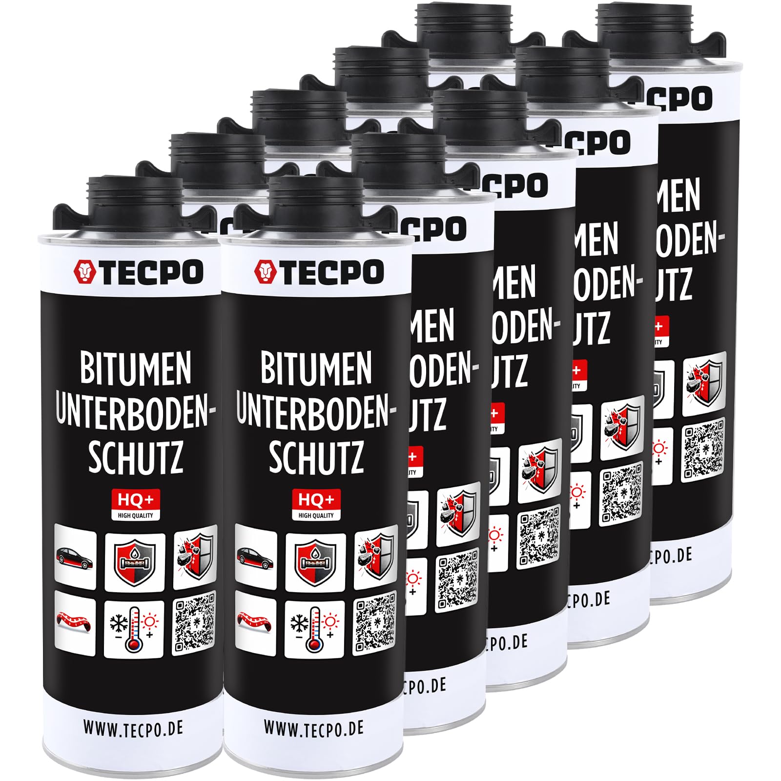 TECPO Protezione sottoscocca bitume nero da 10 litri UBS bomboletta di aspirazione anticorrosione, anticorrosione, sottoscocca auto, a lungo termine