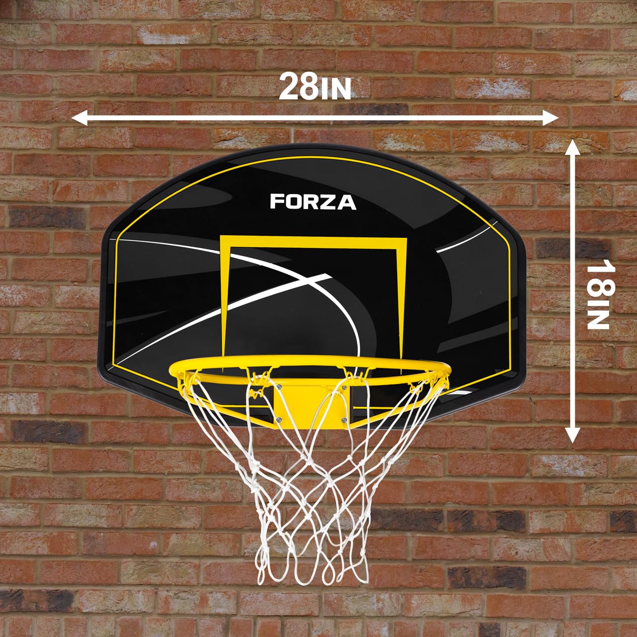 FORZA Tablica do koszykówki i obręcz - montowana na ścianie | 2 x rozmiary - mini i standardowa | trening wewnątrz i na zewnątrz (mini (71 cm x 45 cm) - obręcz 40 cm