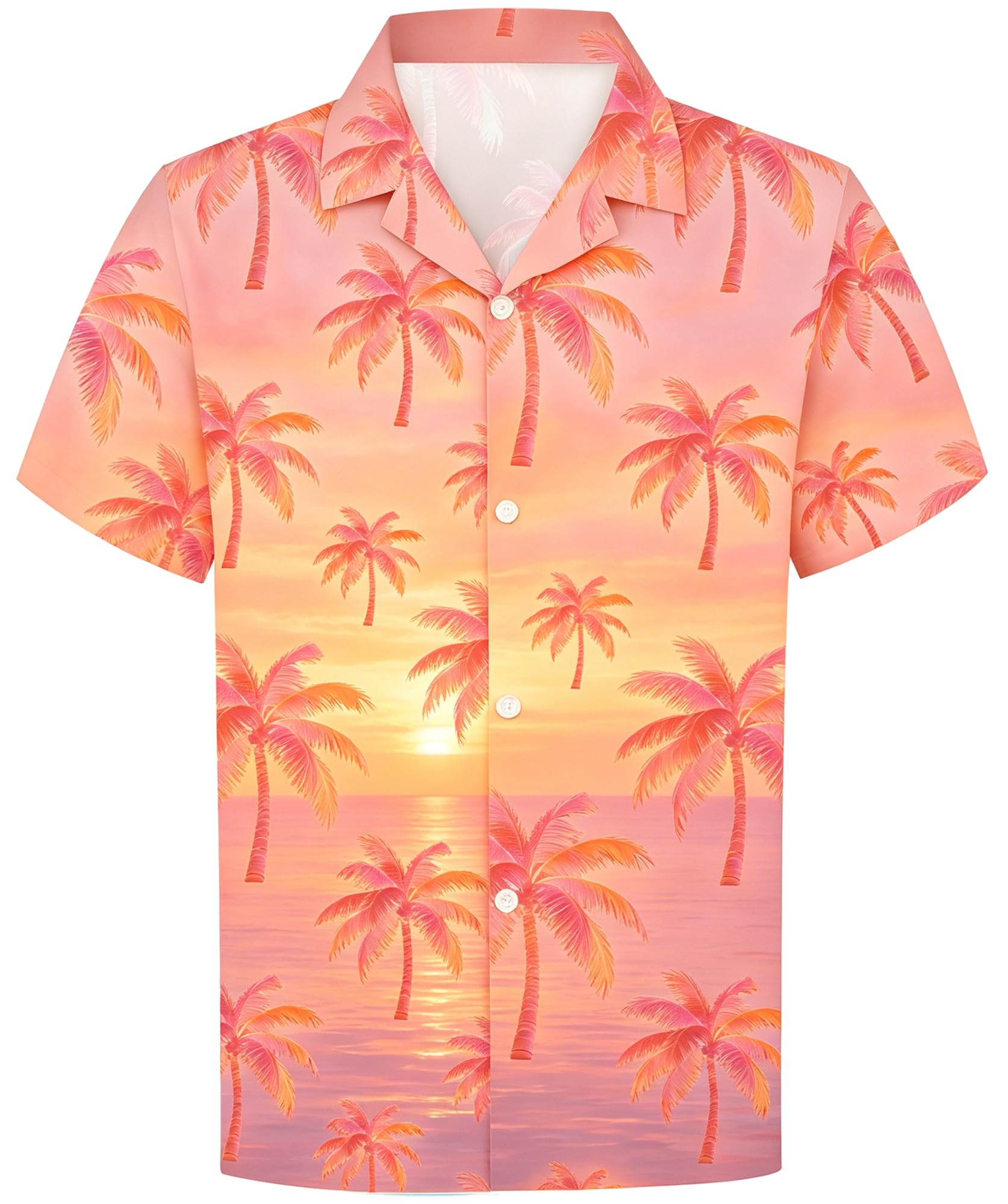 Cromoncent Hawaiian Shirt for Boy&amp;Men Short Sleeve Cuban Collar Tropical Holiday Summer Beach Shirts