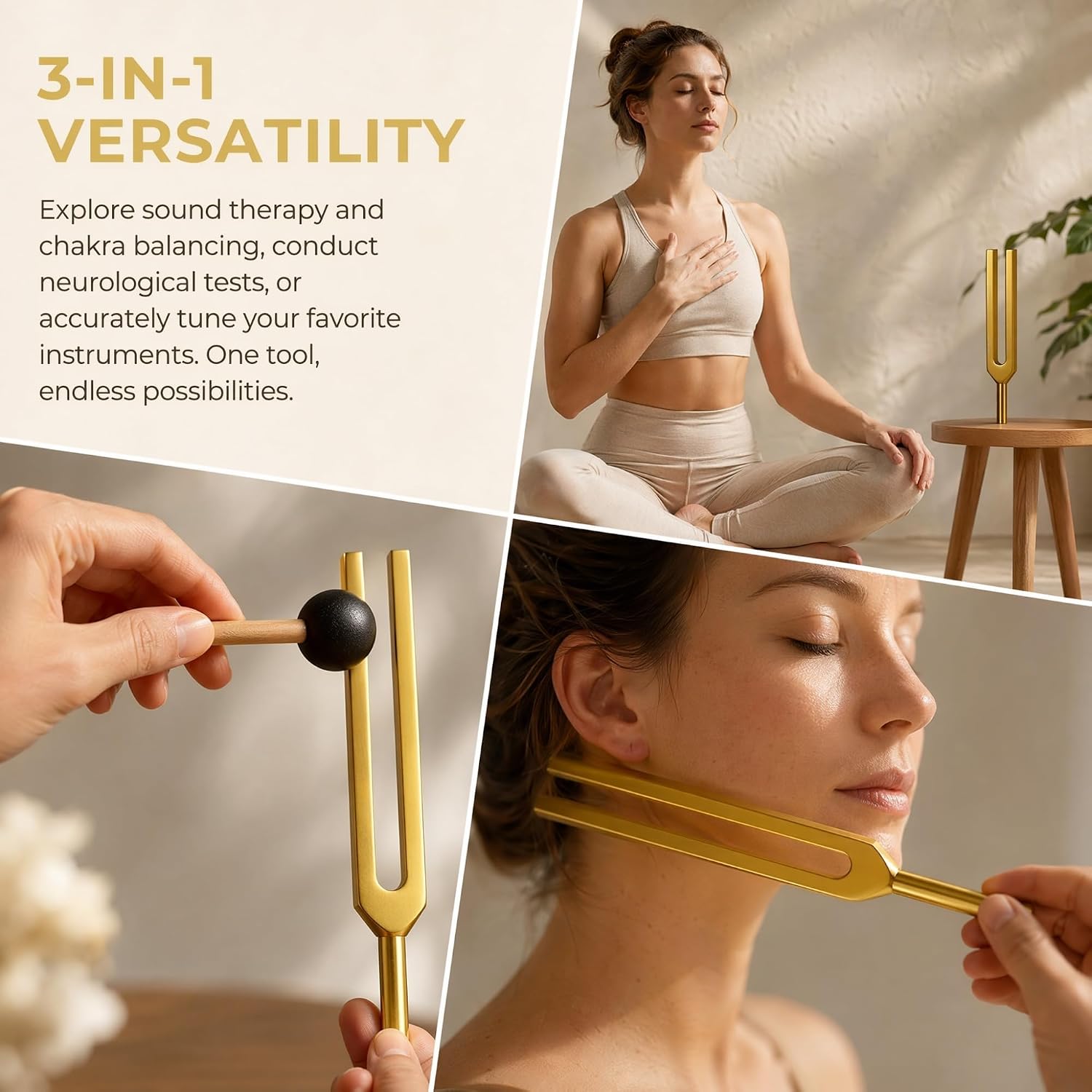 Miwayer Professional 174Hz Tuning Forks Golden (Otto Style) for Healing, Medical, and Music - Multi-Frequency Tuning Fork Kit for Sound Therapy, Meditation, Chakra Balancing