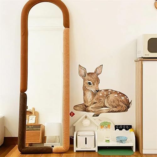Miniatura 3 de Calcomanías de pared con diseño de ciervos cervatillos de sacinora de animales de dibujos animados, vinilo extraíble para despegar y pegar para sala