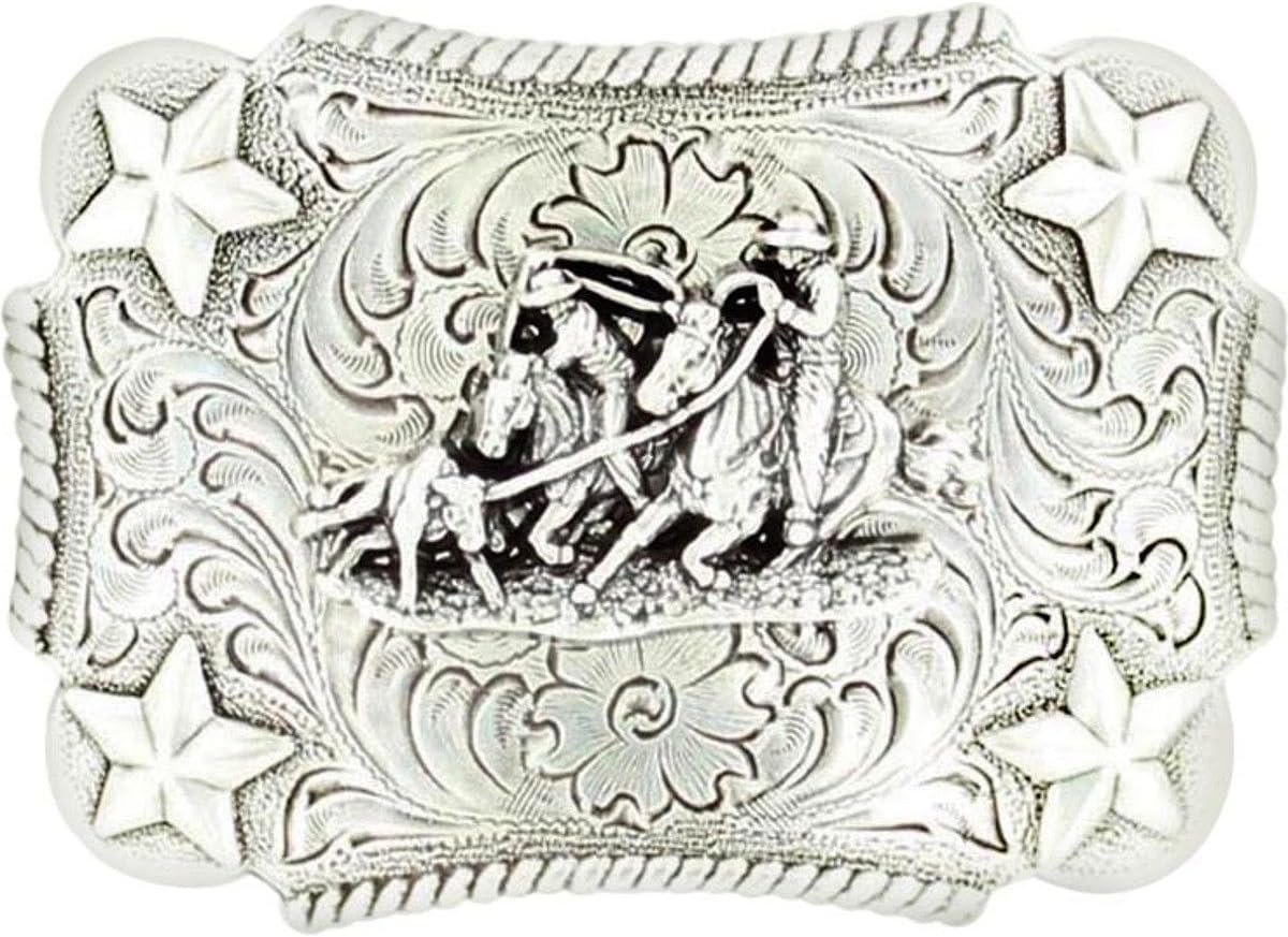 Mf Western Products M&F Kids Team Roper and Star Buckle Silver