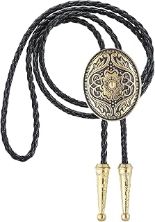 GelConnie Floral Bolo Tie for Men Womens Bolo Tie Necklace Native American Black Men's Bolo Ties Western Cowboy Bolero Ties