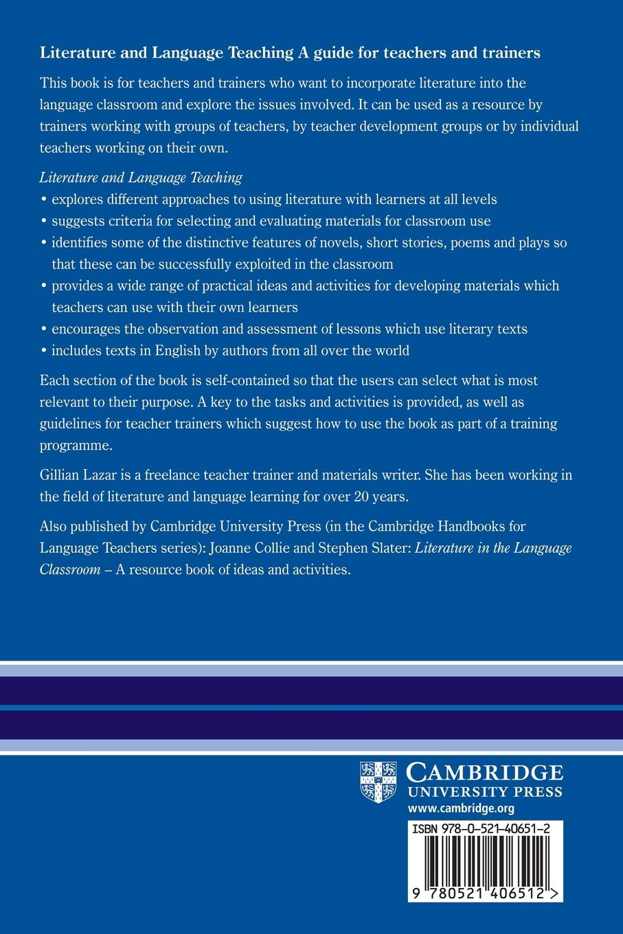 Literature and Language Teaching: A Guide for Teachers and Trainers