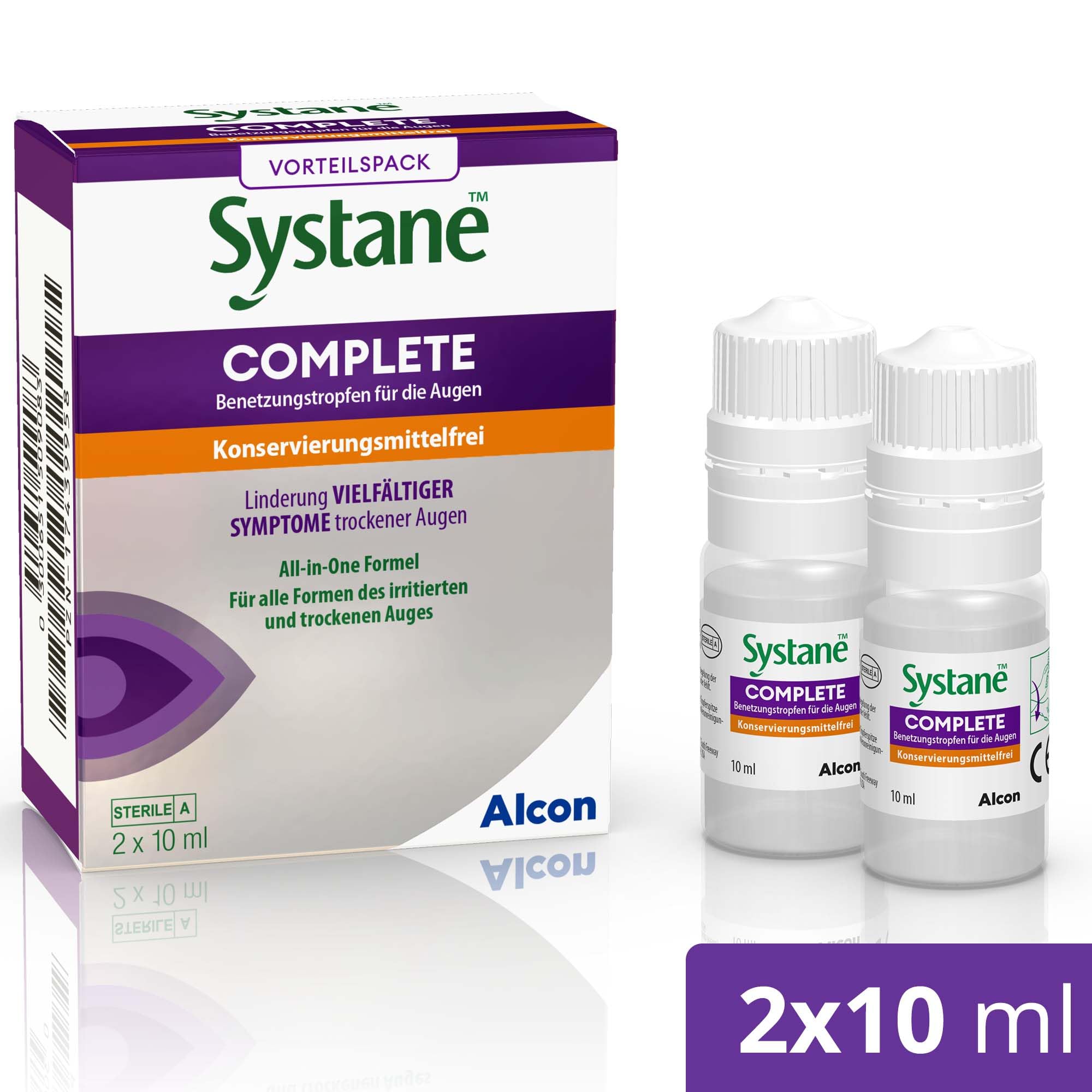 Systane COMPLETE Augentropfen ohne Konservierungsmittel | 2 x 10ml