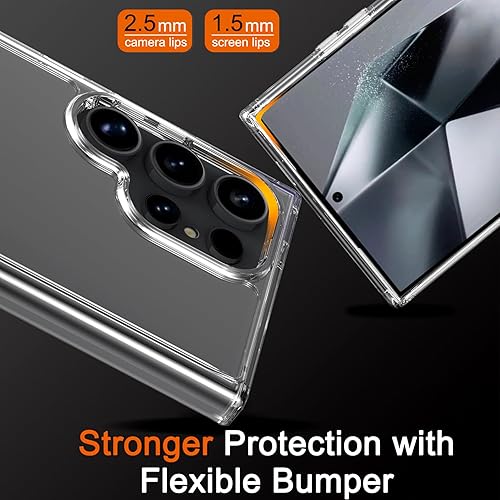 Miniatura 5 de Wiaocit Funda para Samsung Galaxy S24 Ultra, parte trasera de policarbonato duro que no se amarillenta, borde delgado y suave, a prueba de golpes,