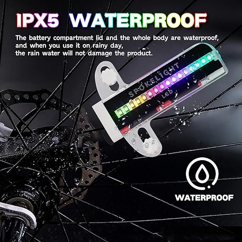 Miniatura 2 de Luces de rueda de bicicleta, luces de rueda de bicicleta para conducción nocturna, luz de radios de bicicleta, accesorios de bicicleta, 32 LED, 32