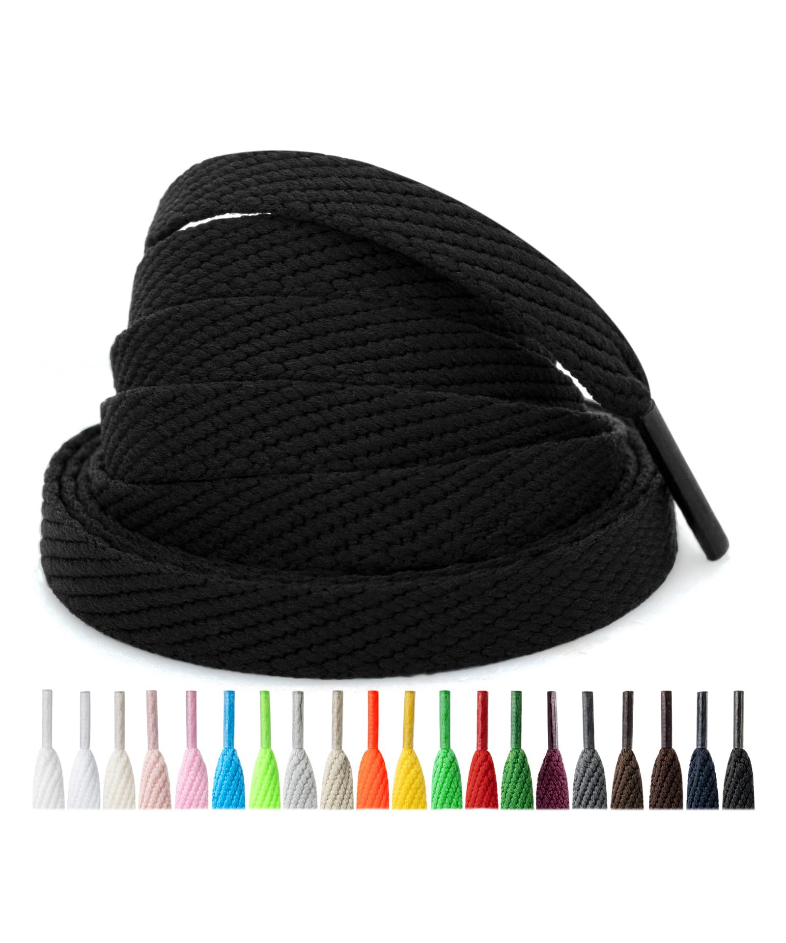 Handshop 2 Pairs 2/5" Wide Flat Shoe Laces for Sneakers,Athletic Replacement Shoelaces in 20 Colors