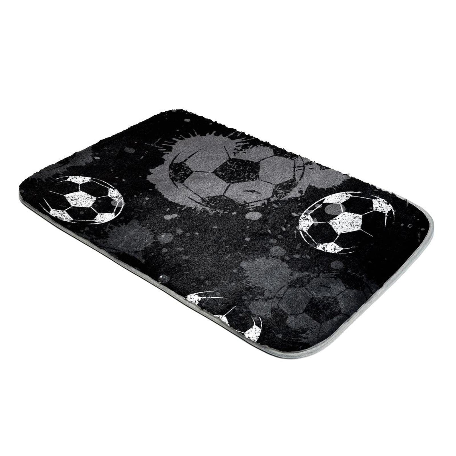 Tapis à poils longs fausse fourrure football foncé grand tapis de chambre