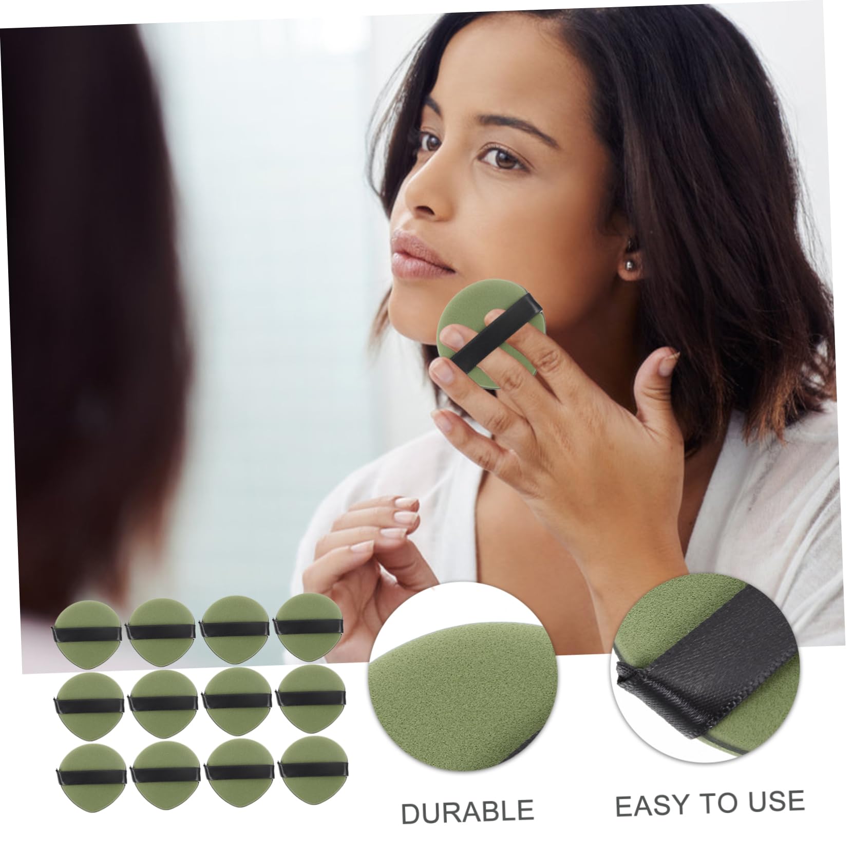 BESTYASH Soft Makeup Puff 12pcs Portable Foundation Puff Use Gentle on Delicate Skin