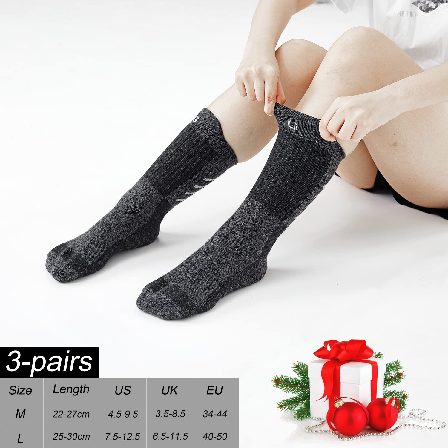 Calzino spesso caldo per Uomo Donna Calzino termico invernale in lana Morbida comoda Calza pantofola Imbottito antiscivolo Calzino atletico perper l'Escursionismo Camminare Sciare…