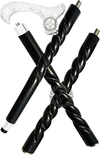 Miniatura 3 de Bastón náutico de plata de níquel para hombres y mujeres, bastones y madera con mango de 37 pulgadas, palo de palisandro de madera natural, mejor