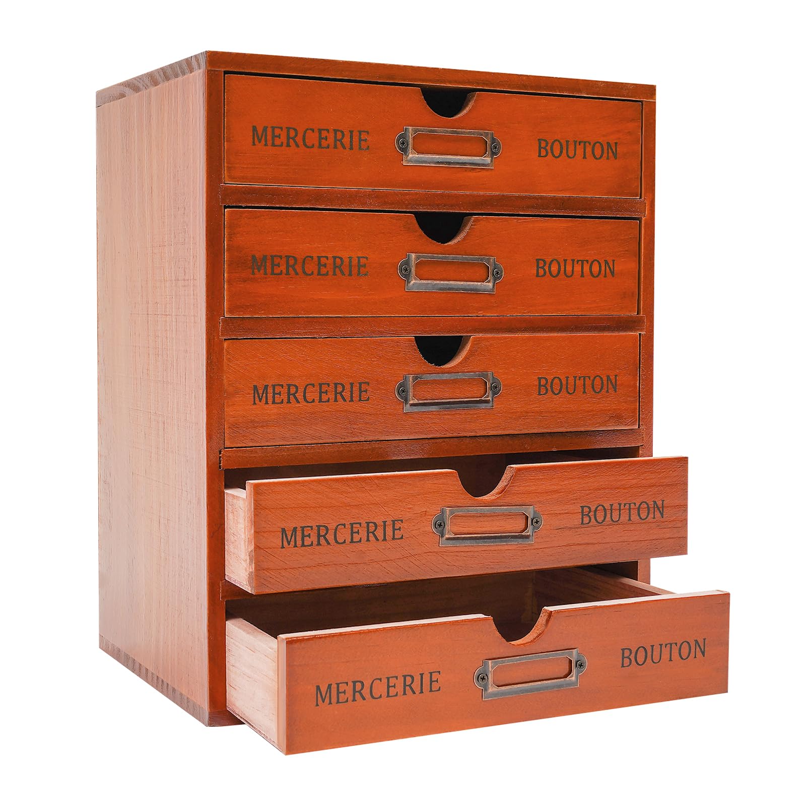 5 cassetti torre portaoggetti, organizer da scrivania in legno, organizer per ufficio con cassetti, portaoggetti per ufficio e casa, organizer in legno con 5 livelli, per ufficio, camera da letto e